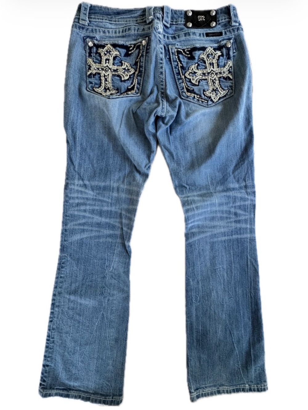 MISS ME Studded Cross Bootcut Jeans Style JP54528V 30x32